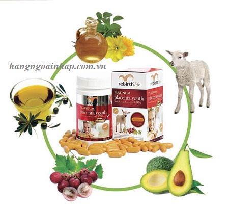 Nhau Thai Cừu Úc Rebirth Platinum Placenta 3000mg
