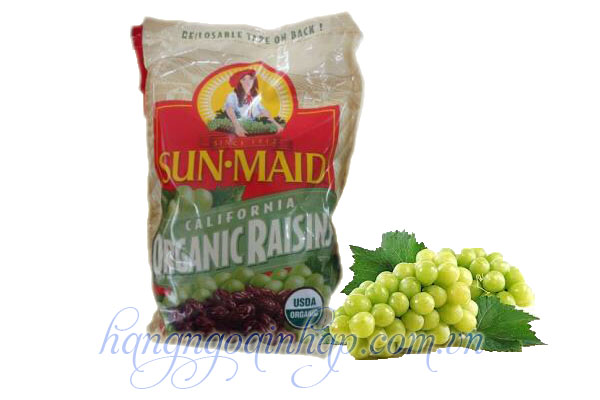 Nho Mỹ Sấy Khô Sun Maid Organic Raisins Của Mỹ Gói 1.6kg 