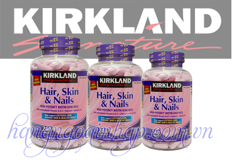 Thuốc Chống Rụng Tóc Hair Skin Nail Kirkland 240 Viên Của Mỹ