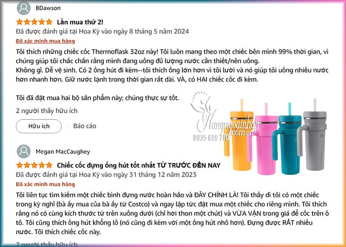 Bình giữ nhiệt ThermoFlask 950ml kèm ống hút có tay cầm 09