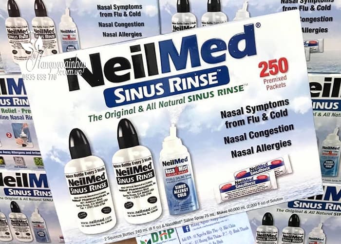 Bộ 2 bình rửa mũi Neilmed Sinus Rinse 250 gói của Mỹ 54