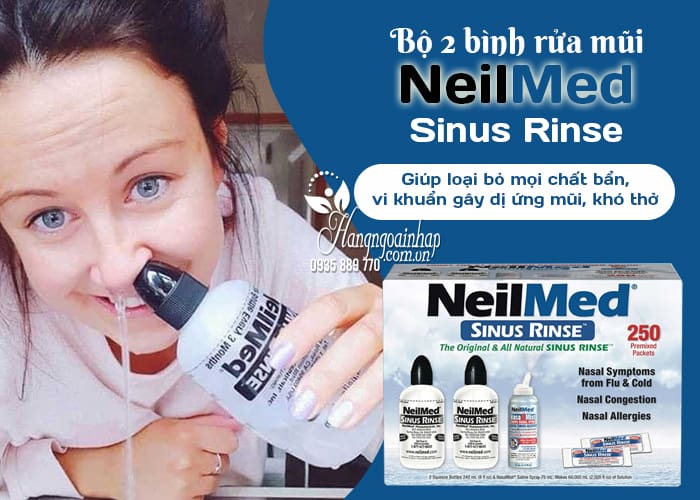 Bộ 2 bình rửa mũi Neilmed Sinus Rinse 250 gói của Mỹ 12