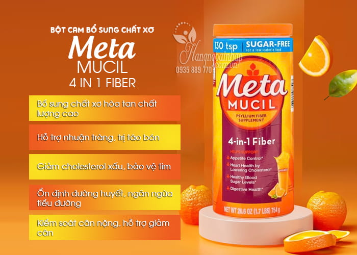 Bột cam bổ sung chất xơ Metamucil 4 in 1 Fiber 754g của Mỹ 67