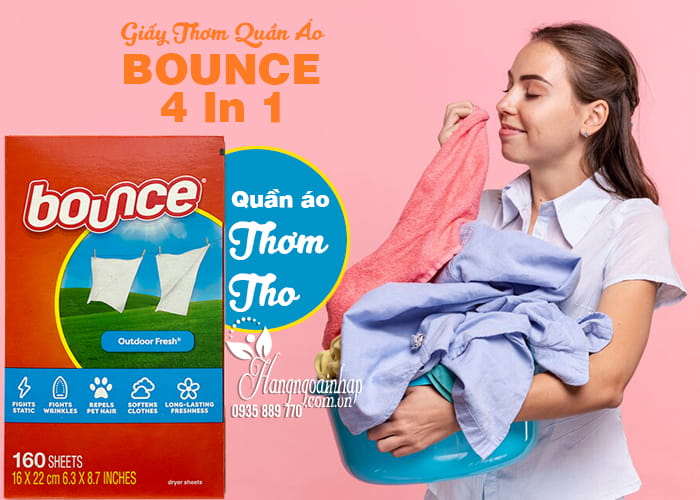 Giấy Thơm Quần Áo Bounce 4 In 1 160 Tờ Của Mỹ 6