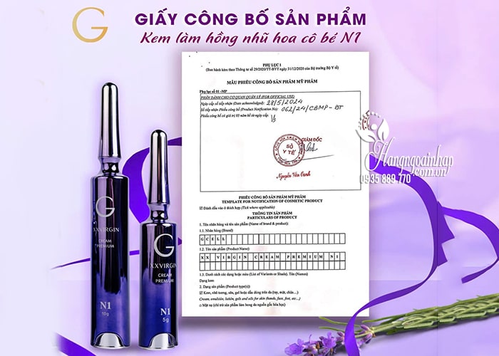 Kem hồng nhũ hoa Gcell XX Virgin N1 Cream Premium Hàn Quốc 9