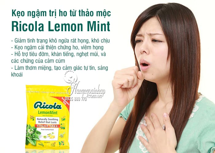 Kẹo ngậm trị ho Ricola Lemon Mint 105 viên từ thảo mộc 9