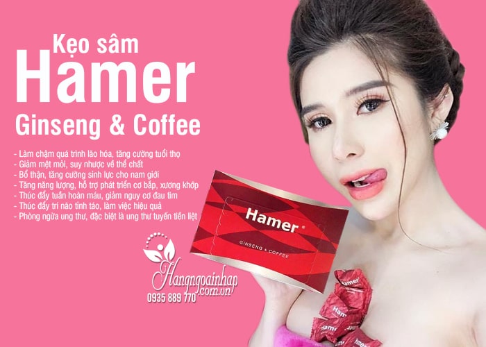 Kẹo sâm Hamer Ginseng & Coffee hộp 32 viên, hàng chính hãng 5