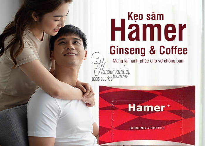 Kẹo sâm Hamer Ginseng & Coffee hộp 32 viên, hàng chính hãng 11