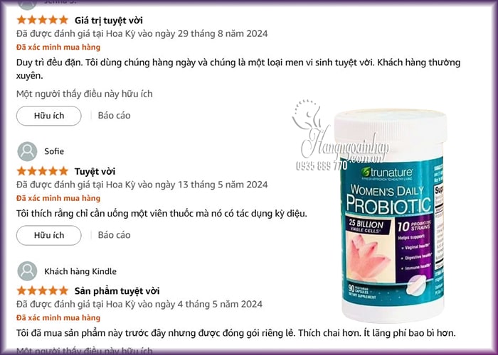 Men vi sinh Trunature Women’s Daily Probiotic 90 viên của Mỹ 67