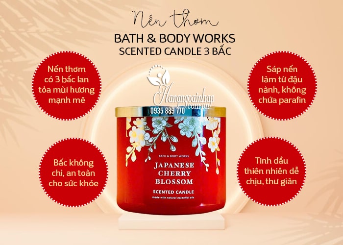 Nến thơm Bath & Body Works Scented Candle 3 bấc 411g 3