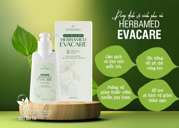 Dung dịch vệ sinh phụ nữ Herbamed Evacare chai 150ml 34