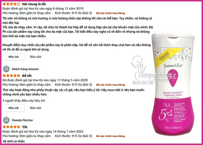 Dung dịch vệ sinh Summers Eve Cleansing Wash của Mỹ 90