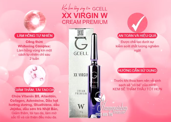 Kem làm hồng vùng kín Gcell XX Virgin W Cream Premium 7