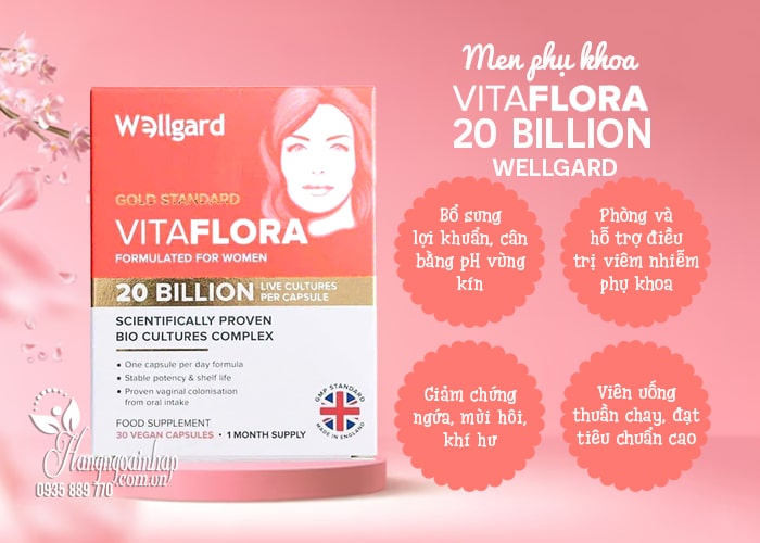 Men phụ khoa Vitaflora 20 Billion Wellgard 30 viên của Anh  4