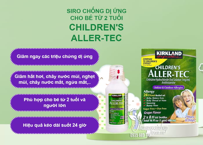 Siro chống dị ứng Kirkland Children’s Aller-Tec của Mỹ set 2 chai  67