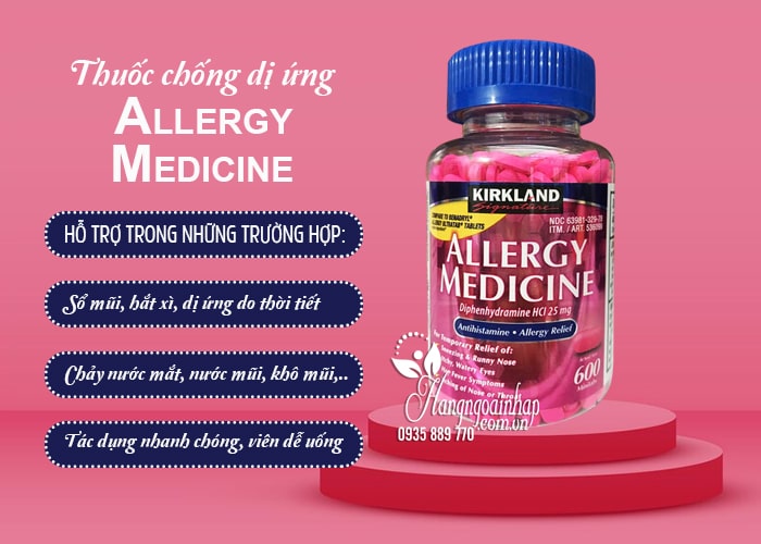 Thuốc chống dị ứng Kirkland Allergy Medicine của Mỹ 600 viên 8