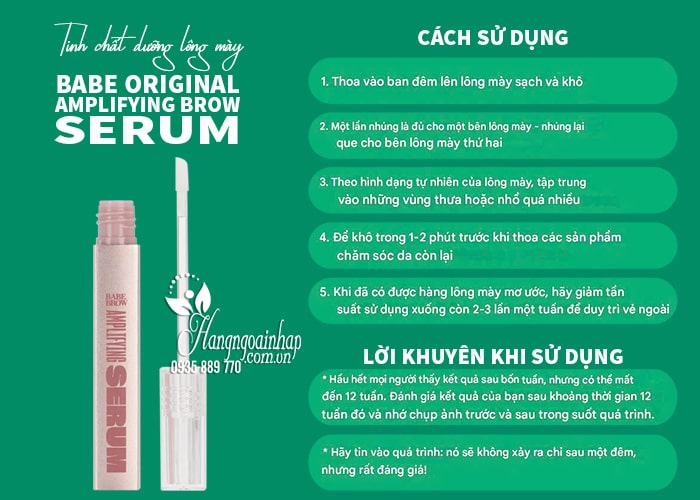 Tinh chất dưỡng lông mày Babe Original Amplifying Brow Serum 67