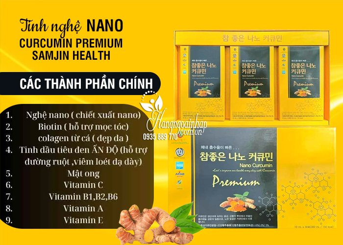 Tinh nghệ nano Curcumin Premium Samjin Health 30 gói 34