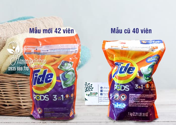 Viên giặt Tide Pods 3 in 1 gói 42 viên của Mỹ mẫu mới 2