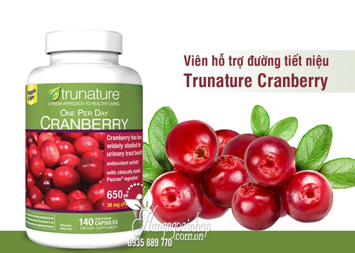Viên hỗ trợ đường tiết niệu Trunature Cranberry 650mg của Mỹv1