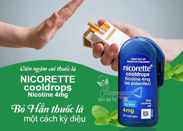 Kẹo ngậm cai thuốc lá Nicorette Cooldrops Nicotine 4mg của Úc 12