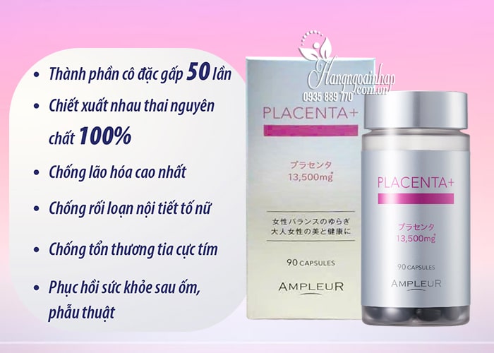 Viên uống GF Placenta Pro Ampleur 13500mg 90 viên Nhật Bản 78