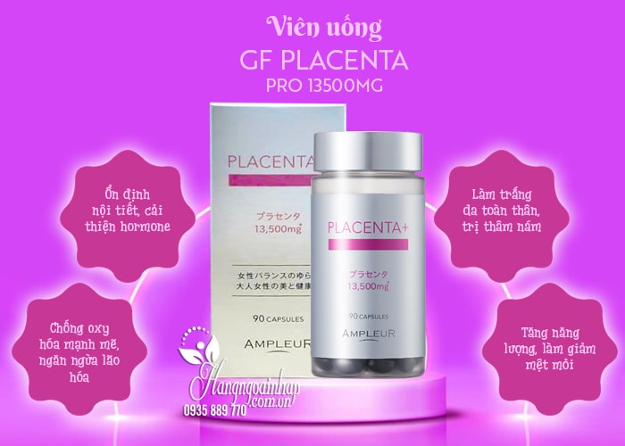 Viên uống GF Placenta Pro Ampleur 13500mg 90 viên Nhật Bản 45