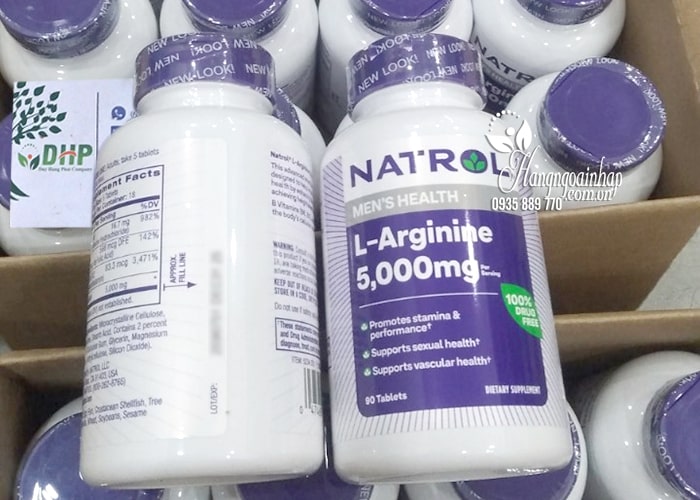 Viên uống L-Arginine 5000mg Natrol 90 viên của Mỹ  067