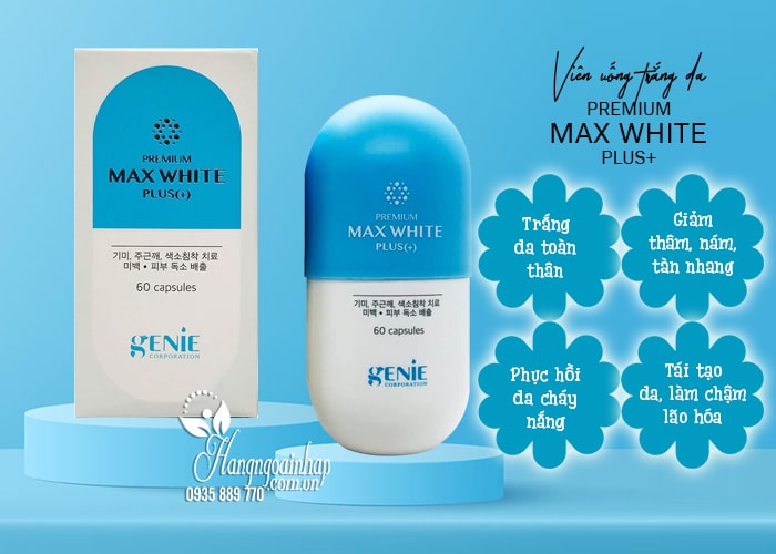 Viên uống trắng da Genie Premium Max White Plus mẫu 2020 34