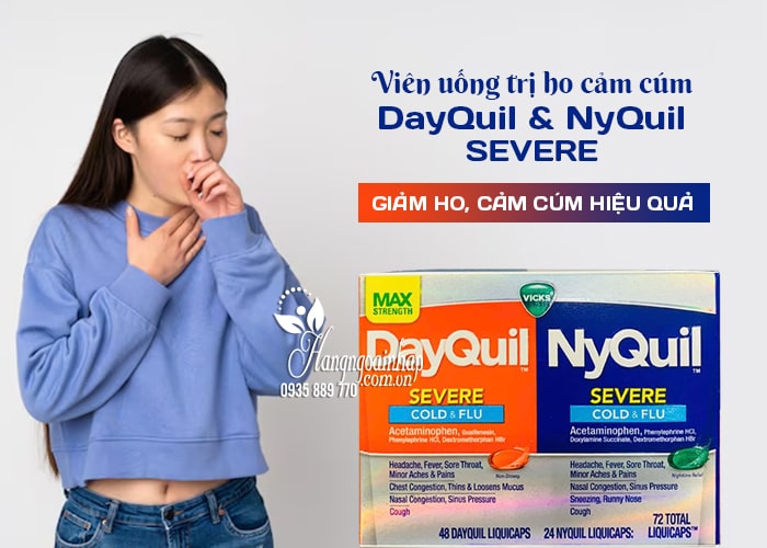 Viên uống trị ho cảm cúm Dayquil & Nyquil Severe 72 viên 1