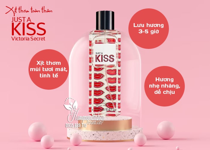 Xịt thơm toàn thân Just A Kiss Victoria Secret 250ml của Mỹ 45