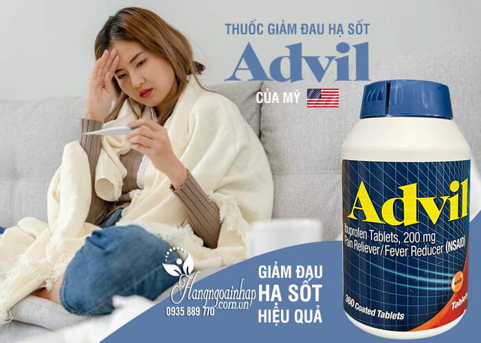 Thuốc giảm đau hạ sốt Advil 360 viên Ibuprofen 200mg của Mỹ 12