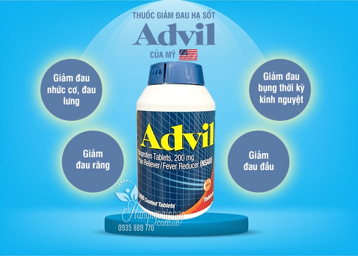 Thuốc giảm đau hạ sốt Advil 360 viên Ibuprofen 200mg của Mỹ 90