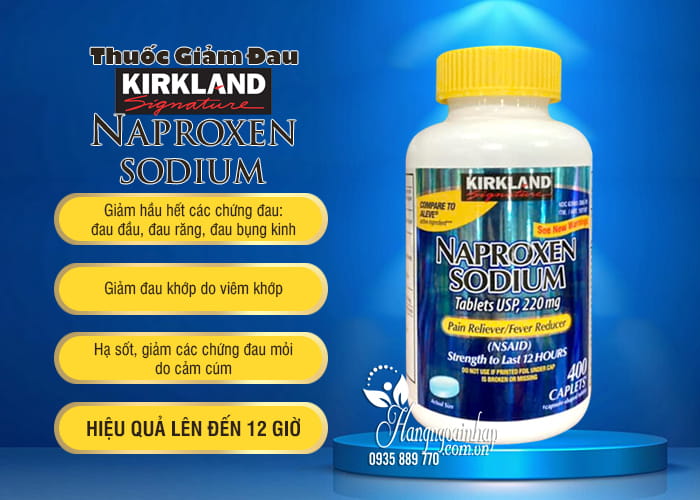 Thuốc giảm đau Naproxen Sodium 220mg Kirkland của Mỹ 89