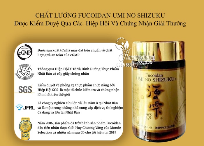 Fucoidan Umi No Shizuku nội địa Nhật Bản, hộp 120 viên 35