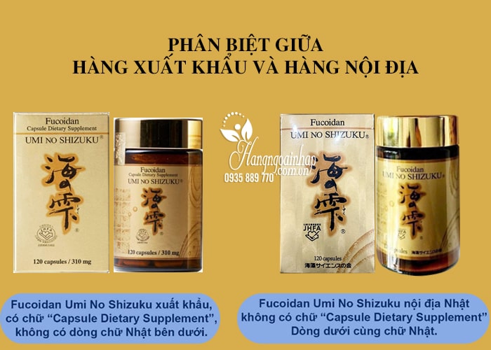 Fucoidan Umi No Shizuku nội địa Nhật Bản, hộp 120 viên e