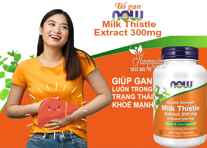 Bổ gan Now Milk Thistle Extract 300mg của Mỹ hộp 200 viên 1