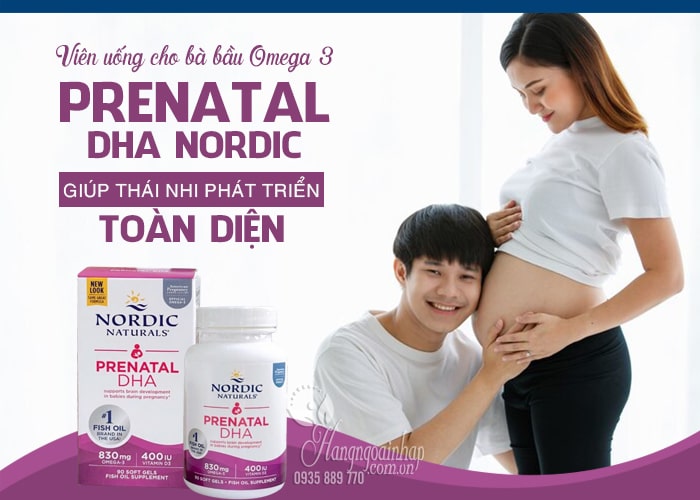 Viên uống DHA bầu Nordic Prenatal DHA 830mg Omega 3 của Mỹ 1