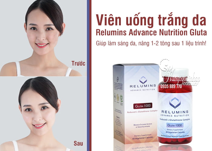 Viên uống trắng da Relumins Advance Nutrition Gluta-1000 Mỹ 9