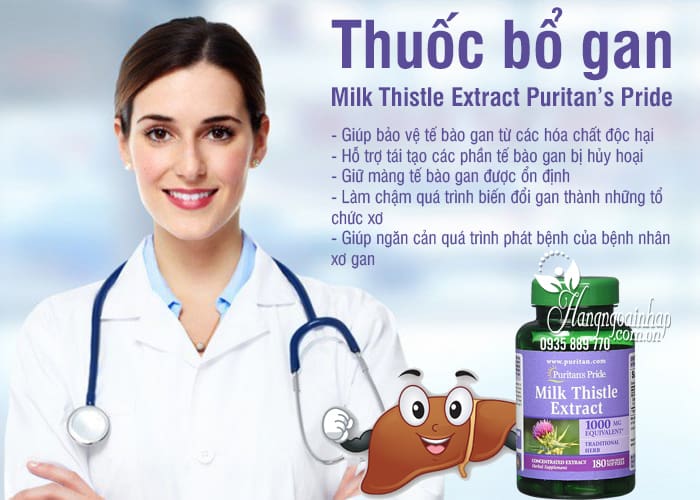 Thuốc bổ gan Milk Thistle Extract Puritan’s Pride 1000 mg 180 viên của Mỹ 7