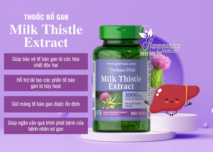 Thuốc bổ gan Milk Thistle Extract Puritan’s Pride 1000 mg 180 viên 34