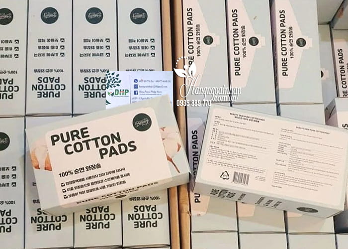 Bông tẩy trang Pure Cotton Pads 100 miếng của Hàn Quốc 90