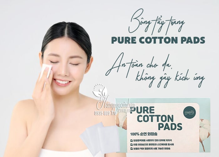 Bông tẩy trang Pure Cotton Pads 100 miếng của Hàn Quốc12