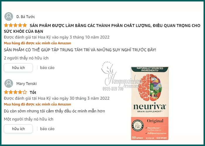 Thuốc bổ não Neuriva Brain Supplement Original của Mỹ 05