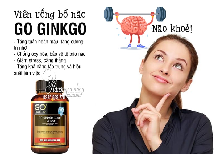 Viên uống bổ não Go Ginkgo 9000 Go Healthy hộp 60 viên  67