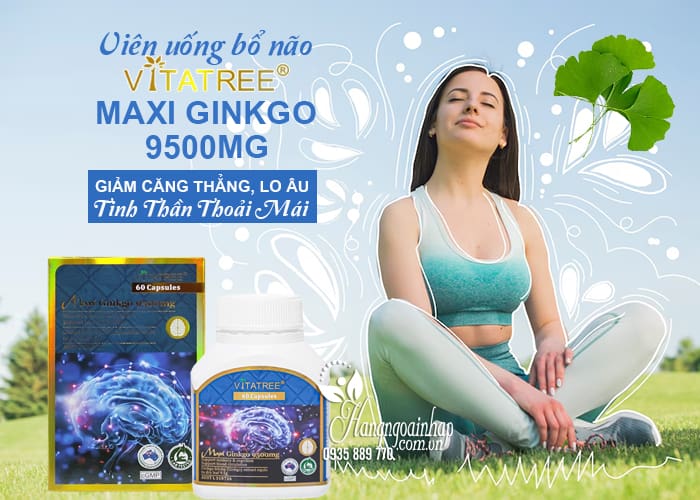 Bổ não Vitatree Maxi Ginkgo 9500mg của Úc hộp 60 viên  3