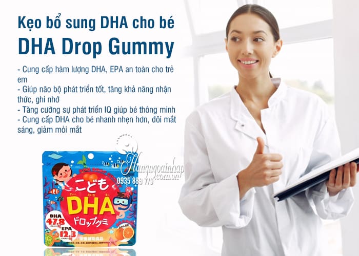 Kẹo bổ sung DHA cho bé DHA Drop Gummy của Nhật Bản 8