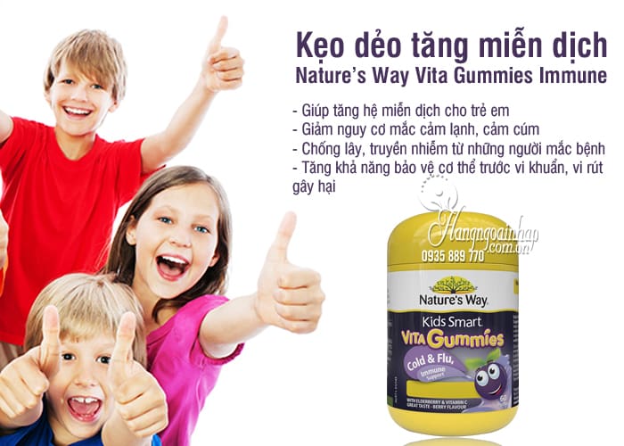 Kẹo dẻo tăng miễn dịch Nature’s Way Vita Gummies Immune 60 viên 7