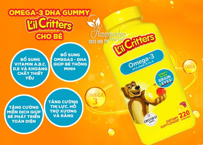 Omega-3 DHA Gummy Fish Kẹo Dẻo Bổ Sung Vitamin Cho Bé 90