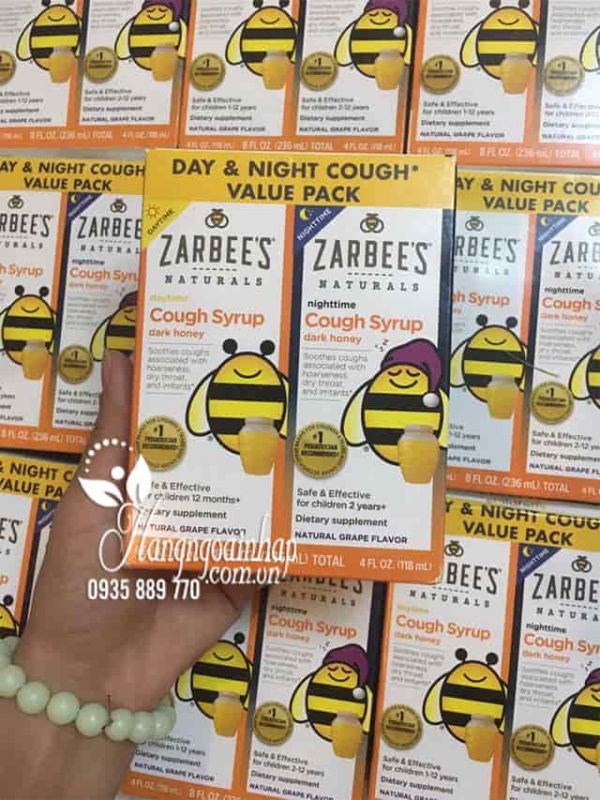 Siro trị ho mật ong Zarbee’s Cough Syrup ngày và đêm cho bé của Mỹ 9